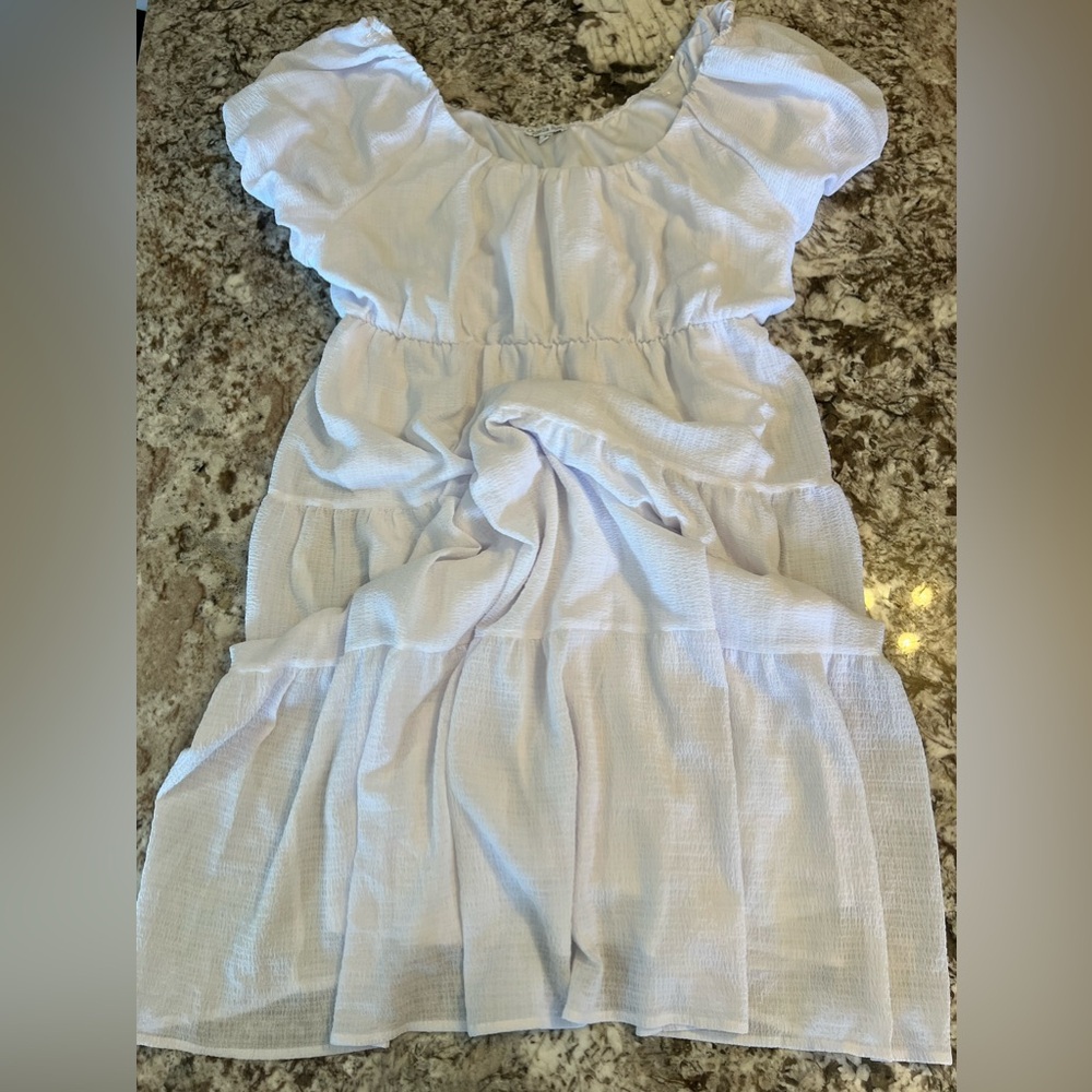 3X White Ophelia Roe Long Dress Womens Plus Size Clothes Short Sleeve Elastic